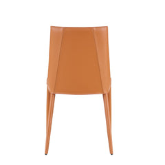 Sleek All Terra Cotta Faux Leather Dining or Side Chair