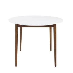 63" White And Brown Oval Dining Table - Homeroots