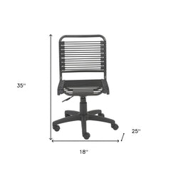 Black Adjustable Swivel Bungee Rolling Office Chair