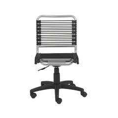 Black and Silver Adjustable Swivel Bungee Rolling Office Chair