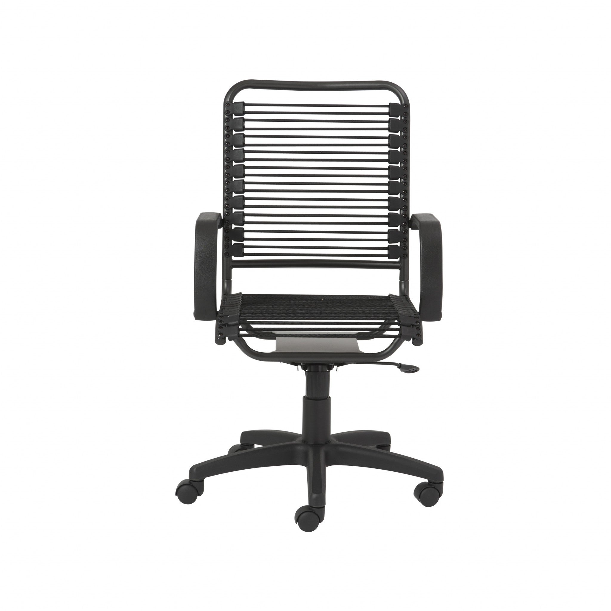 Black Swivel Adjustable Task Chair Bungee Back Steel Frame