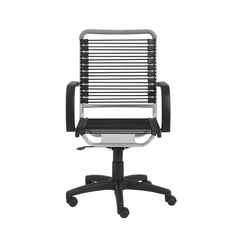 Black and Silver Adjustable Swivel Bungee Rolling Office Chair