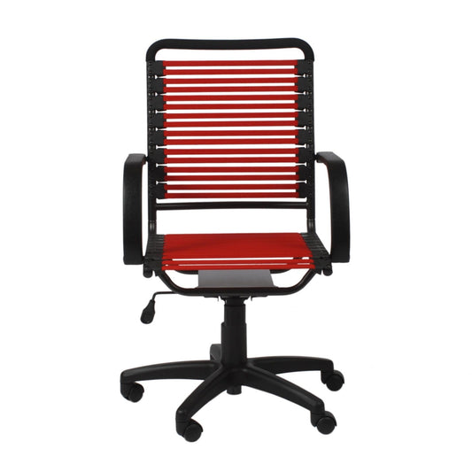 Red and Black Adjustable Swivel Bungee Rolling Office Chair - Homeroots