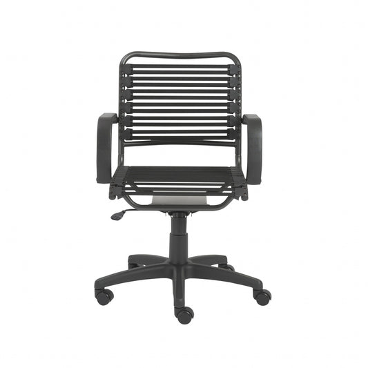 Black Adjustable Swivel Bungee Rolling Office Chair