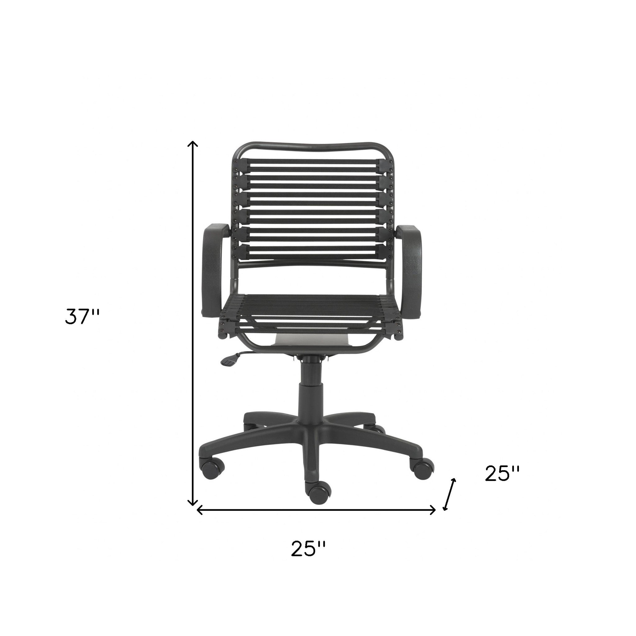 Black Adjustable Swivel Bungee Rolling Office Chair