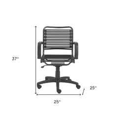 Black Adjustable Swivel Bungee Rolling Office Chair