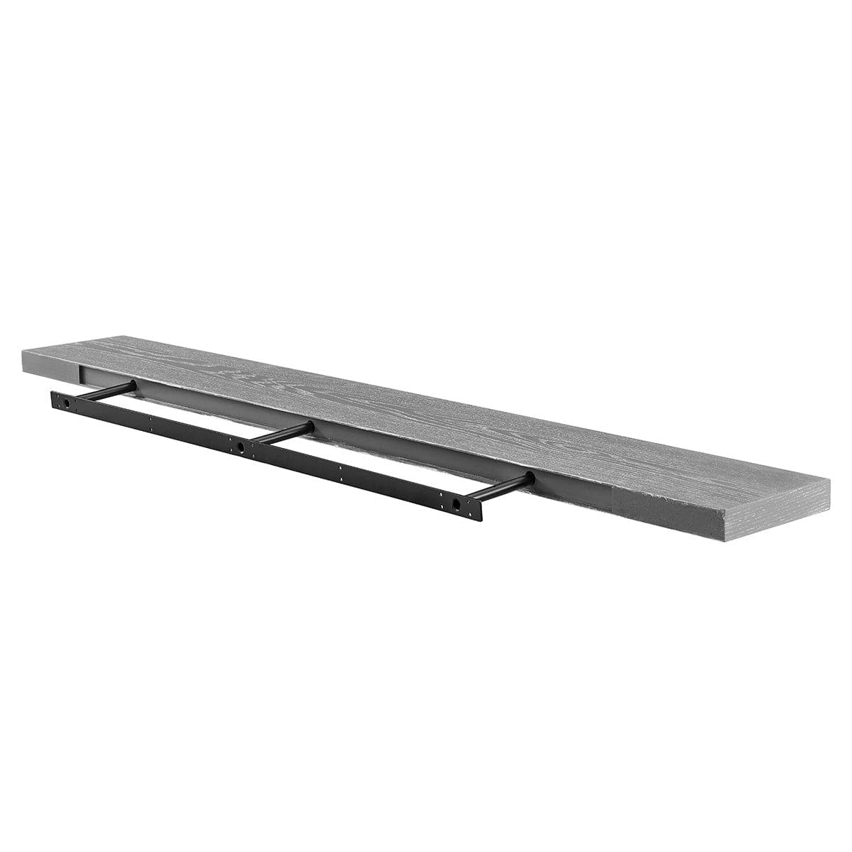 75" Gray Wooden Wall Mounted Floating Shelf - Homeroots