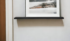 75" Black Wooden Wall Mounted Floating Shelf - Homeroots