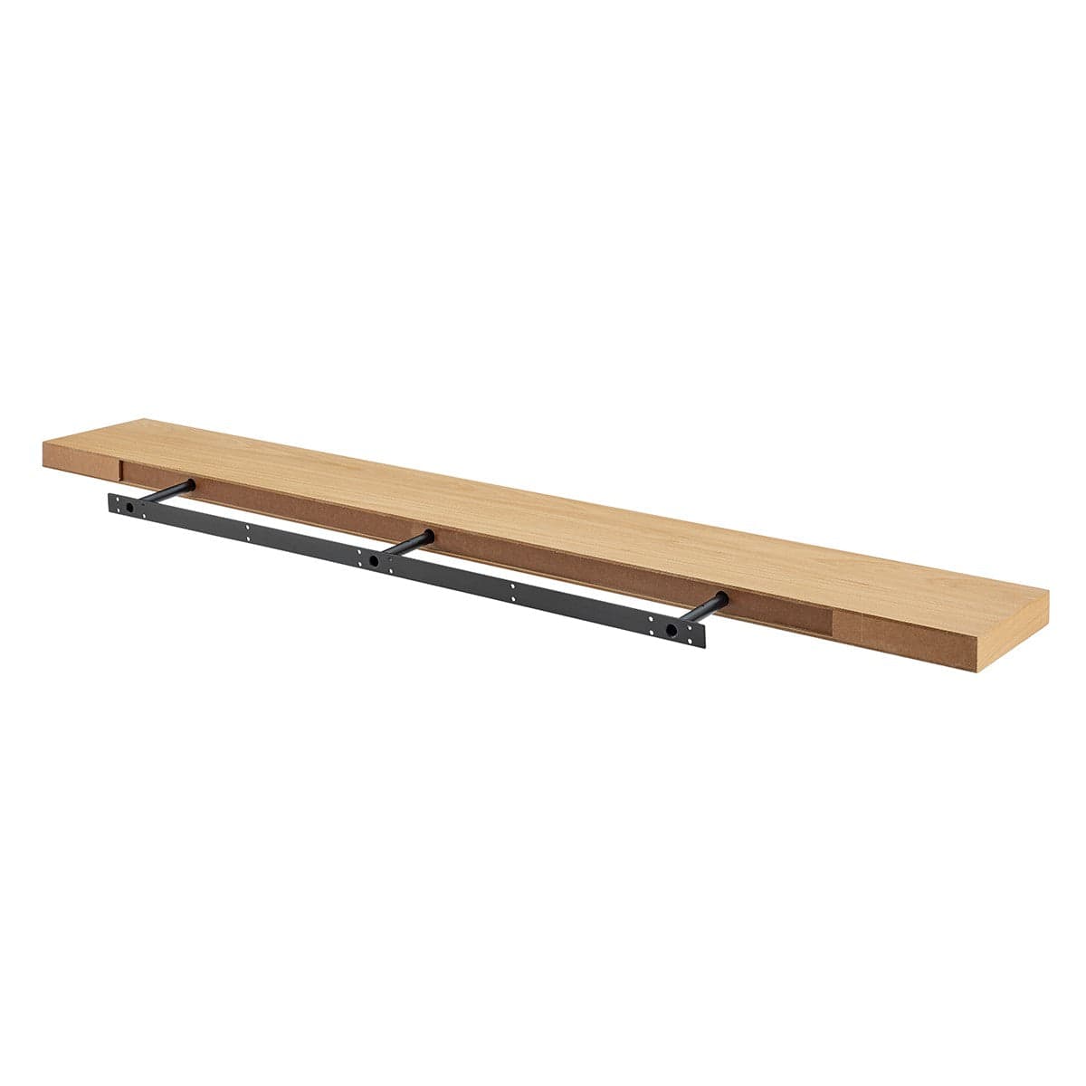 75" Natural Wooden Wall Mounted Floating Shelf - Homeroots