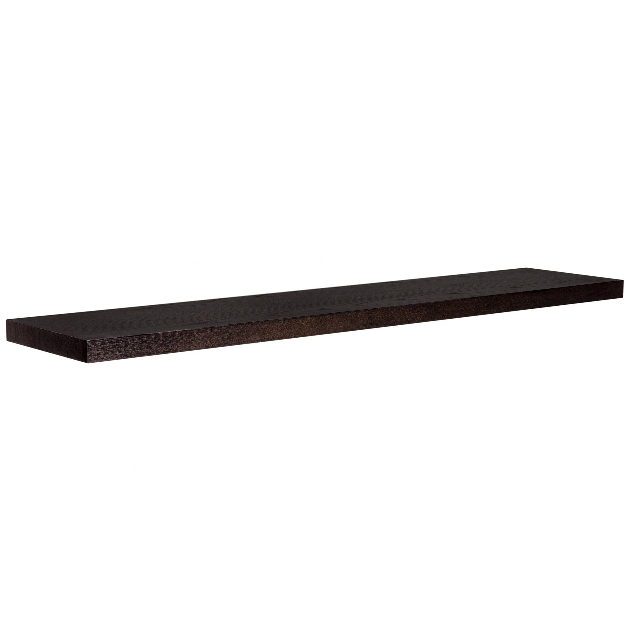 75" Espresso Wooden Wall Mounted Floating Shelf - Homeroots