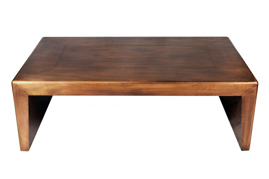 Modern Copper Tone Coffee Table