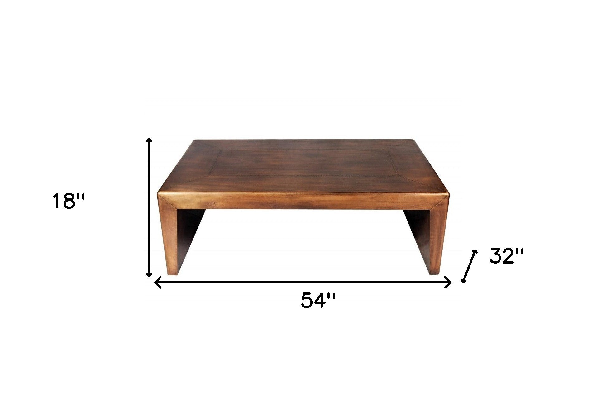 Modern Copper Tone Coffee Table