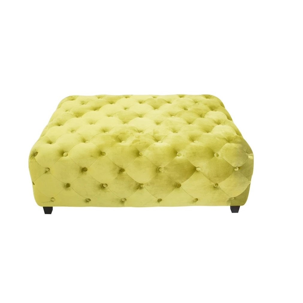 Velvety Green Modern Square Coffee Table