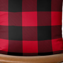 Red and Black Buffalo Plaid Throw Pillow Cover