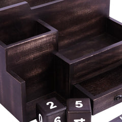 Black Rustic Wood Desk or Counter Organizer