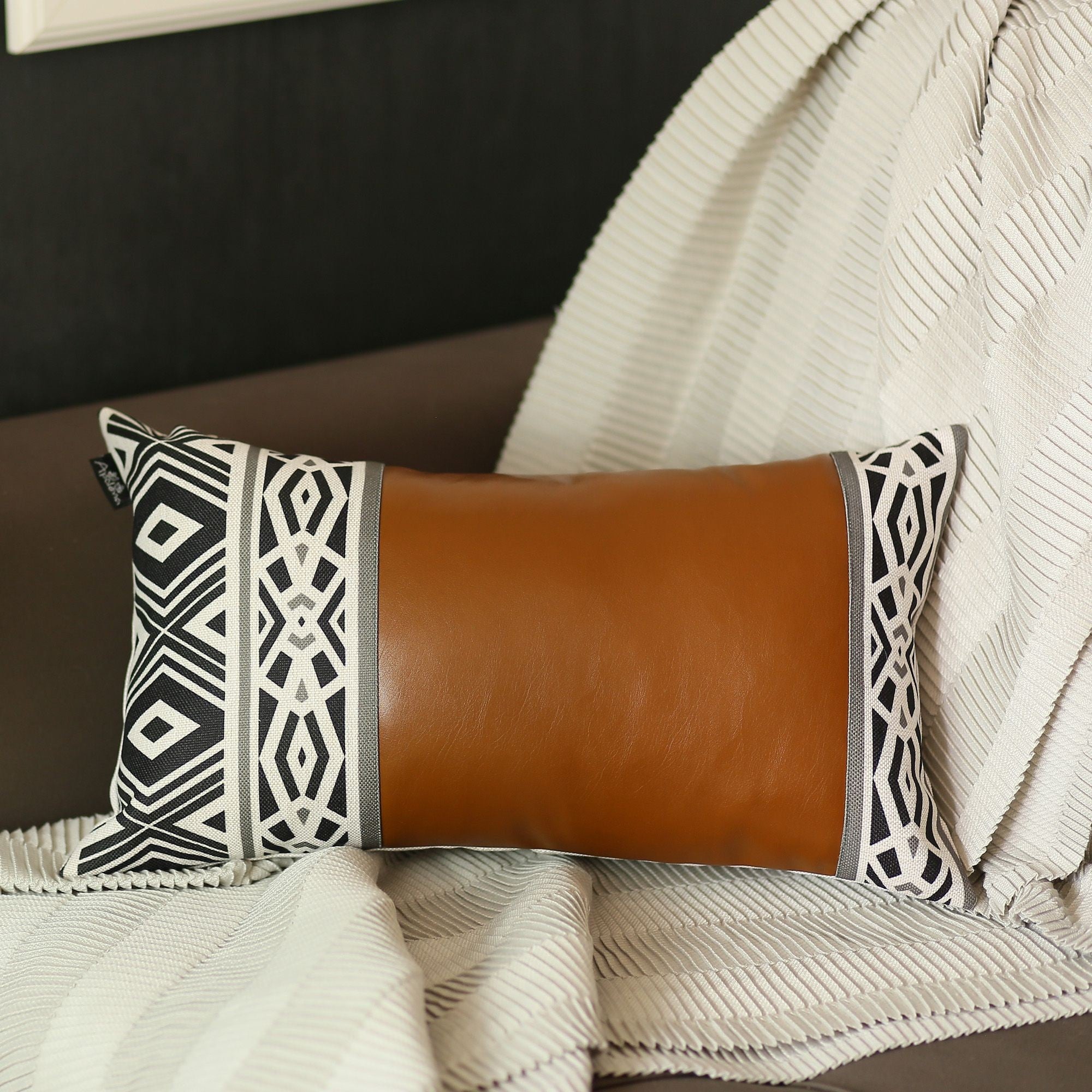 Set of 2 Brown Boho Chic Throw Pillow Covers