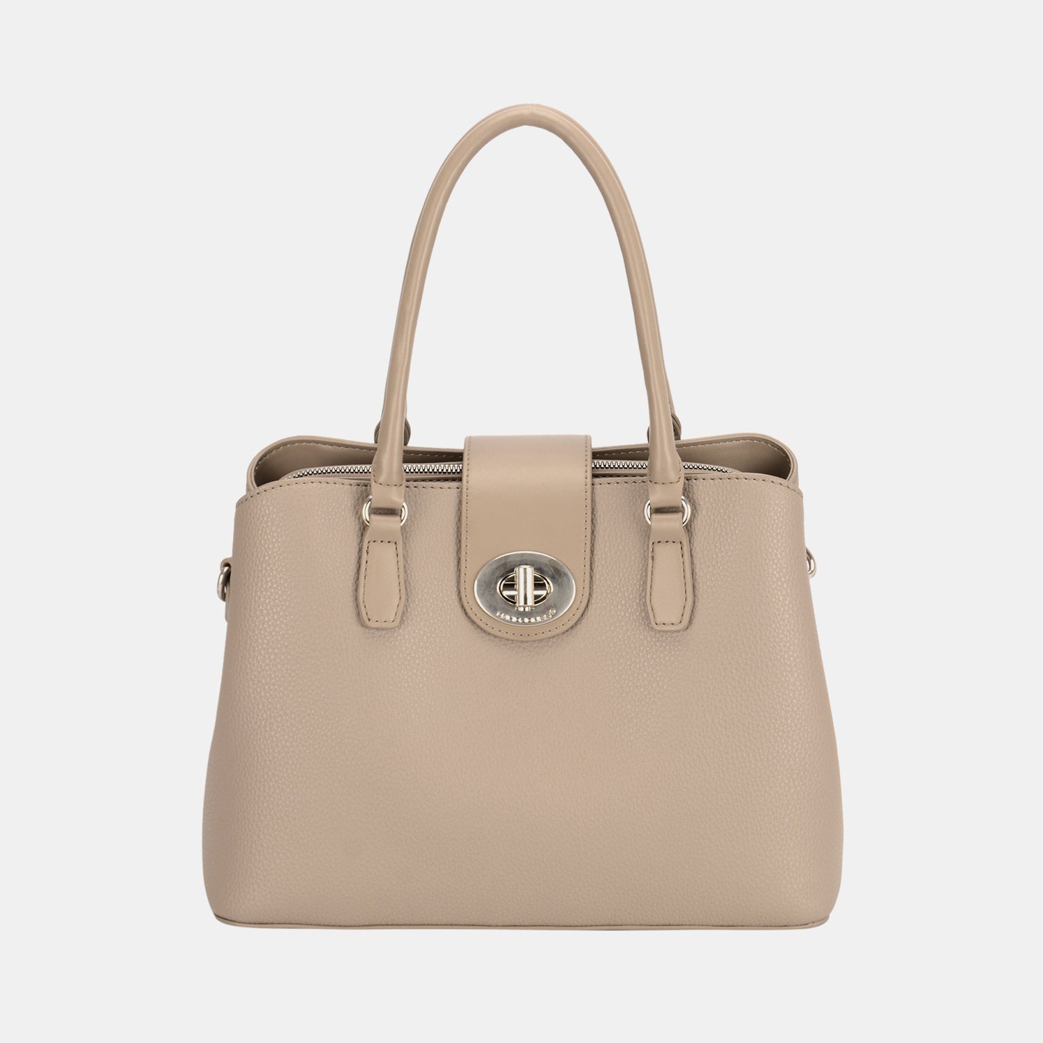 David Jones PU Leather Twist-Lock Tote Bag Trendsi