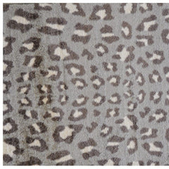 2' X 4' Gray and Brown Cheetah Washable Floor Mat - Homeroots