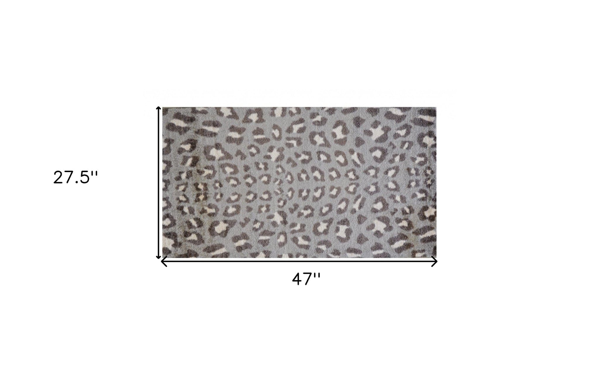 2' X 4' Gray and Brown Cheetah Washable Floor Mat - Homeroots