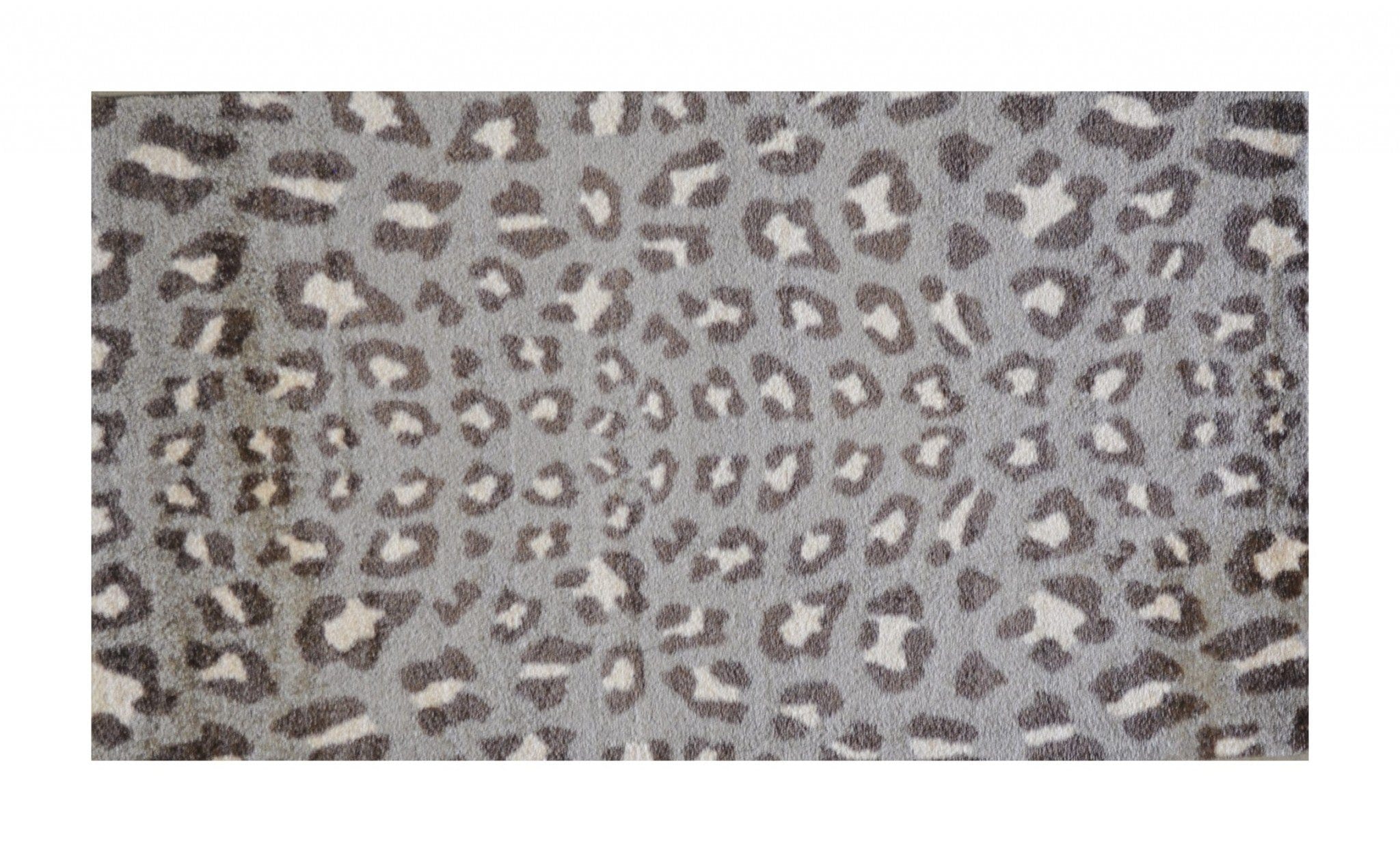 2' X 4' Gray and Brown Cheetah Washable Floor Mat - Homeroots