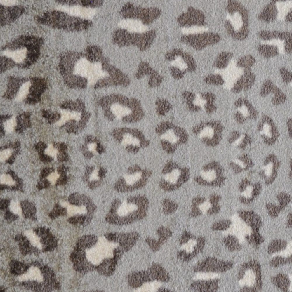 2' X 4' Gray and Brown Cheetah Washable Floor Mat - Homeroots