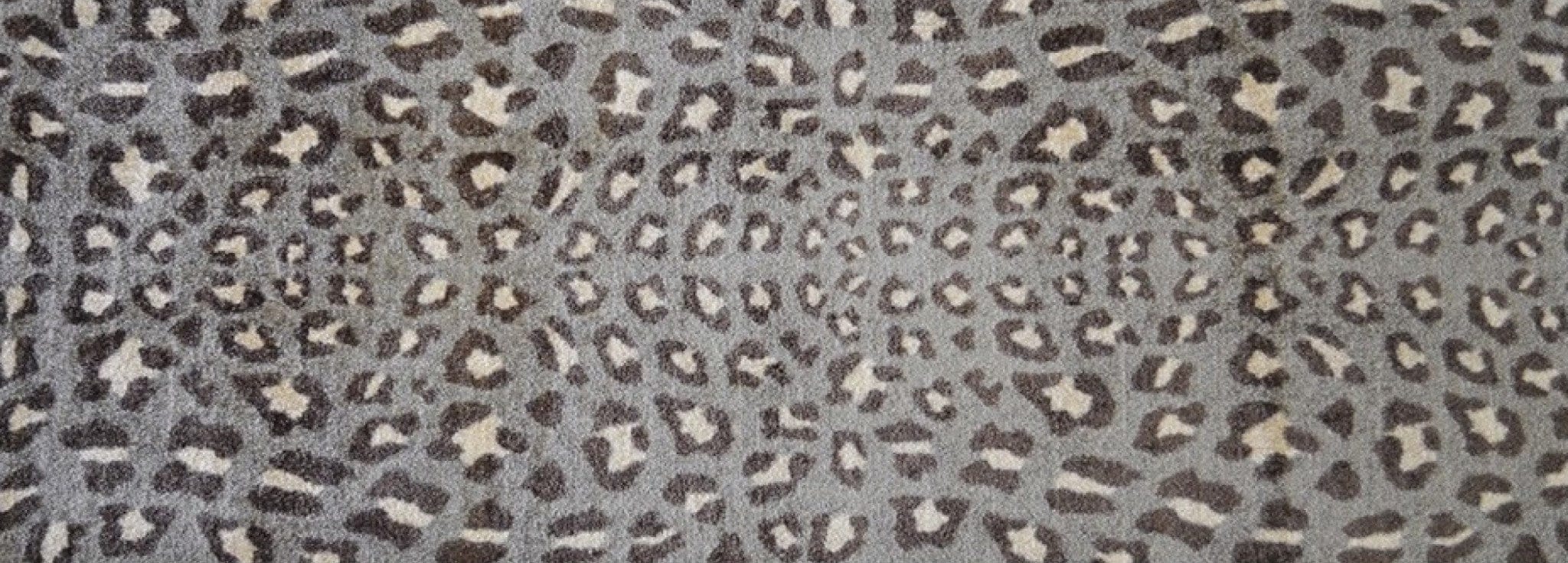 2' X 6' Gray and Brown Cheetah Washable Runner Rug