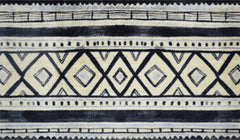 2' X 4' Black and Gray Modern Tribal Washable Floor Mat - Homeroots