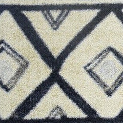 2' X 4' Black and Gray Modern Tribal Washable Floor Mat - Homeroots