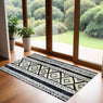 2' X 3' Black and Gray Modern Tribal Washable Floor Mat