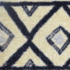 2' X 3' Black and Gray Modern Tribal Washable Floor Mat - Homeroots