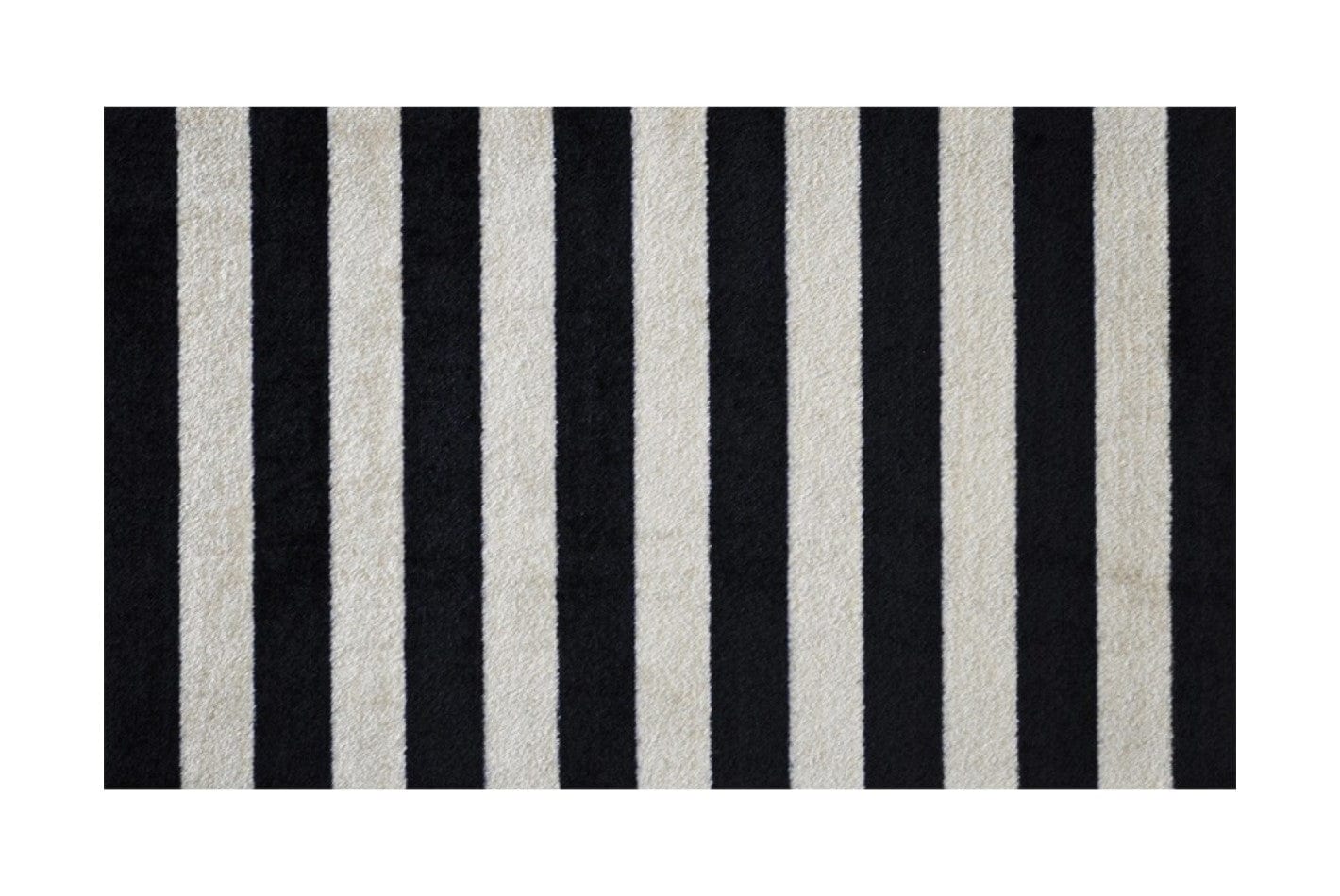 2' X 4' Black and Tan Wide Stripe Washable Floor Mat - Homeroots