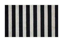 2' X 4' Black and Tan Wide Stripe Washable Floor Mat - Homeroots