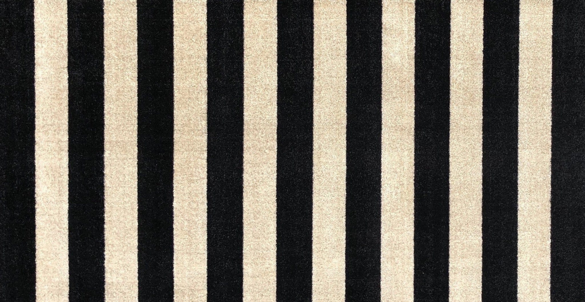 2' X 4' Black and Tan Wide Stripe Washable Floor Mat - Homeroots