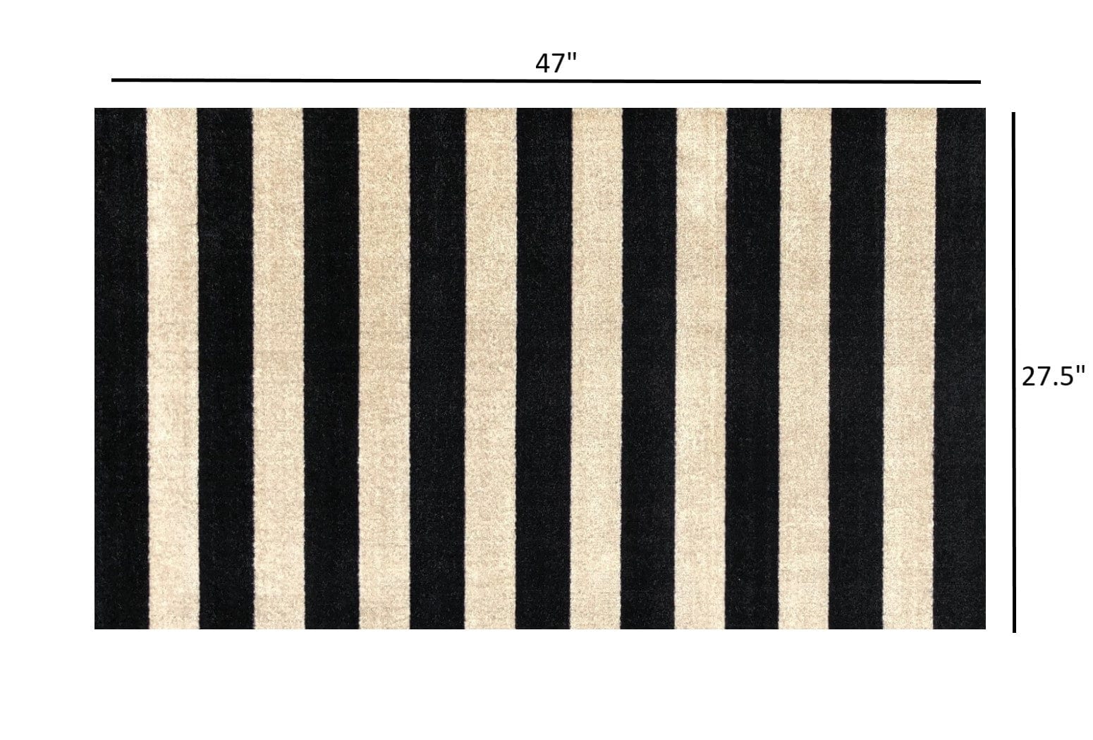 2' X 4' Black and Tan Wide Stripe Washable Floor Mat - Homeroots