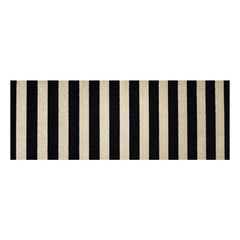 2' X 6' Black and Tan Wide Stripe Washable Runner Rug