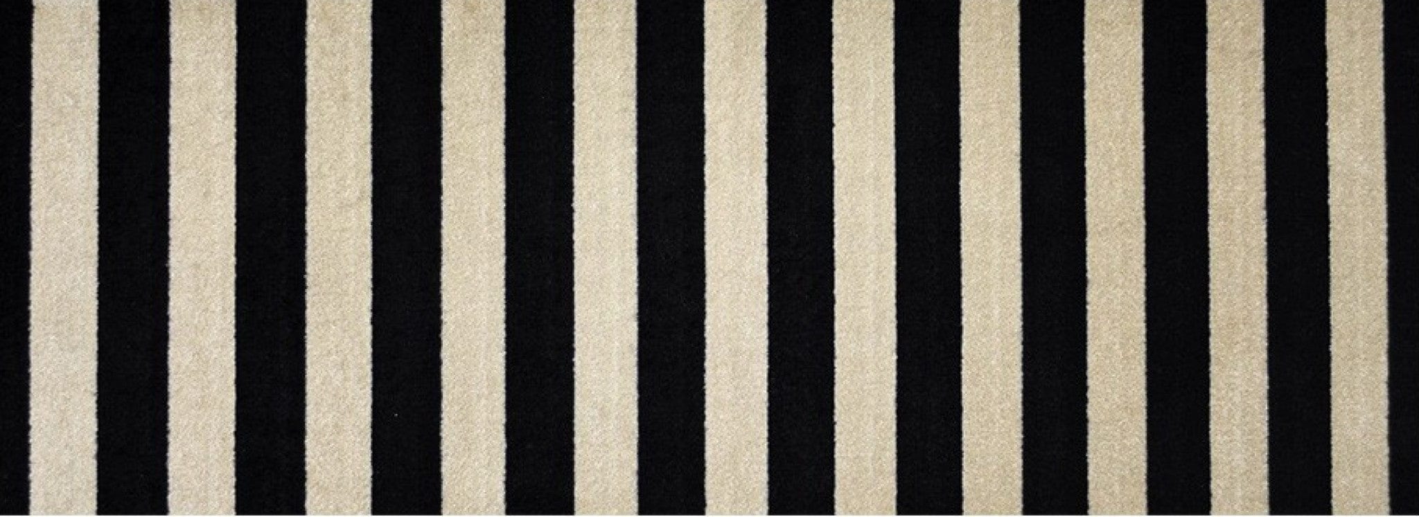 2' X 6' Black and Tan Wide Stripe Washable Runner Rug