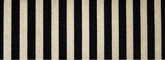 2' X 6' Black and Tan Wide Stripe Washable Runner Rug - Homeroots