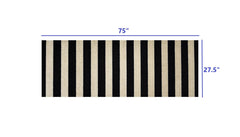 2' X 6' Black and Tan Wide Stripe Washable Runner Rug - Homeroots