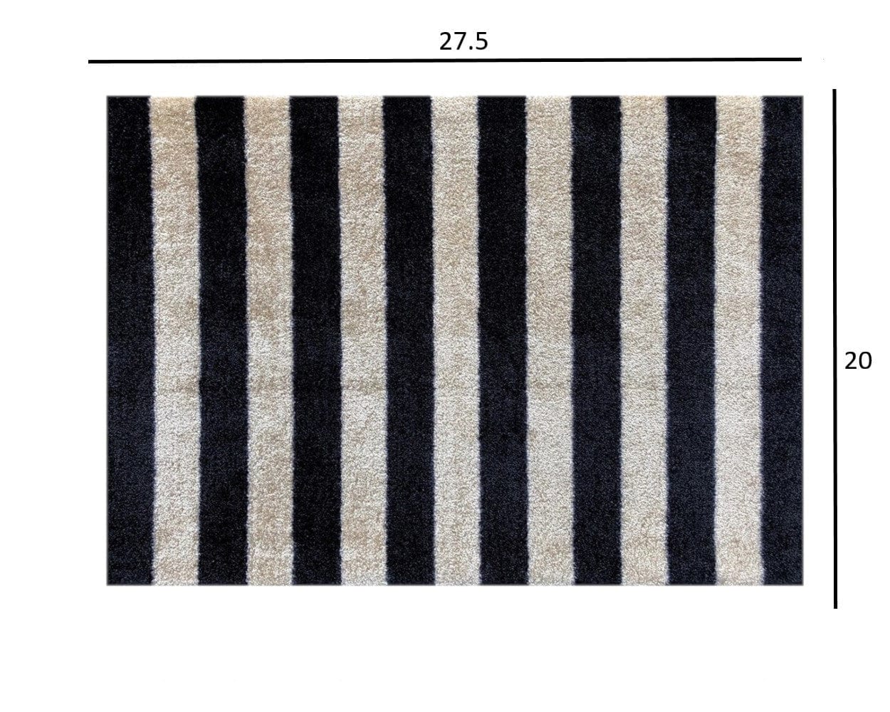 2' X 3' Black and Tan Wide Stripe Washable Floor Mat - Homeroots