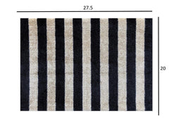 2' X 3' Black and Tan Wide Stripe Washable Floor Mat - Homeroots