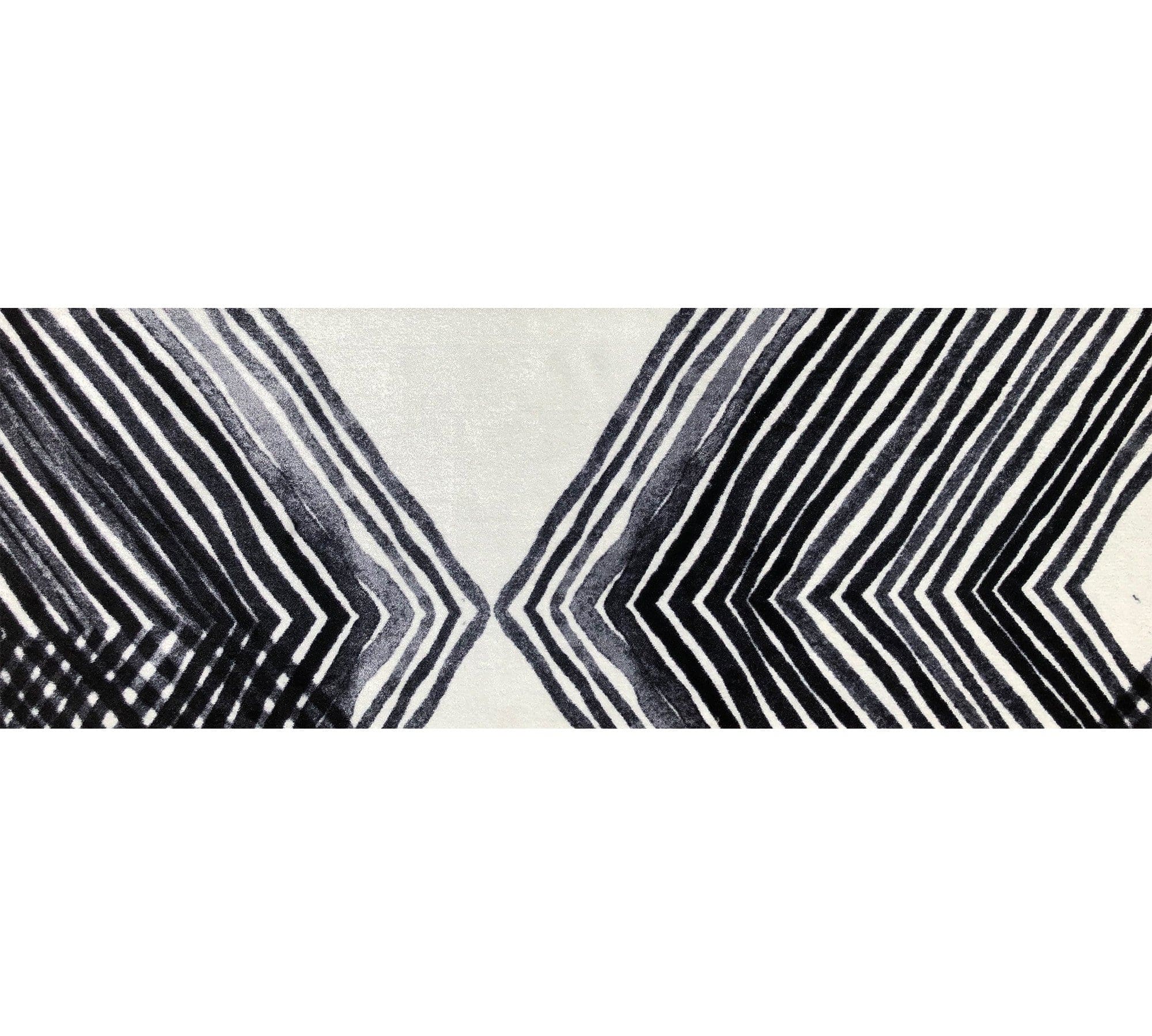 2' X 6' Black and Gray Abstract Arrow Washable Runner Rug - Homeroots