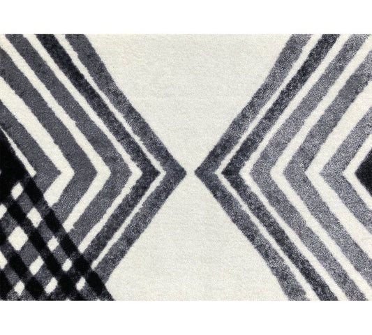 2' X 3' Black and Gray Abstract Arrow Washable Floor Mat - Homeroots