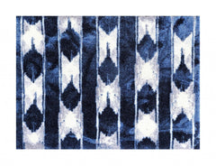 2' X 3' Shades of Blue Abstract Stripes Washable Floor Mat - Homeroots