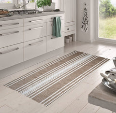 2' X 4' Sandy Shores Regatta Stripe Washable Floor Mat - Homeroots