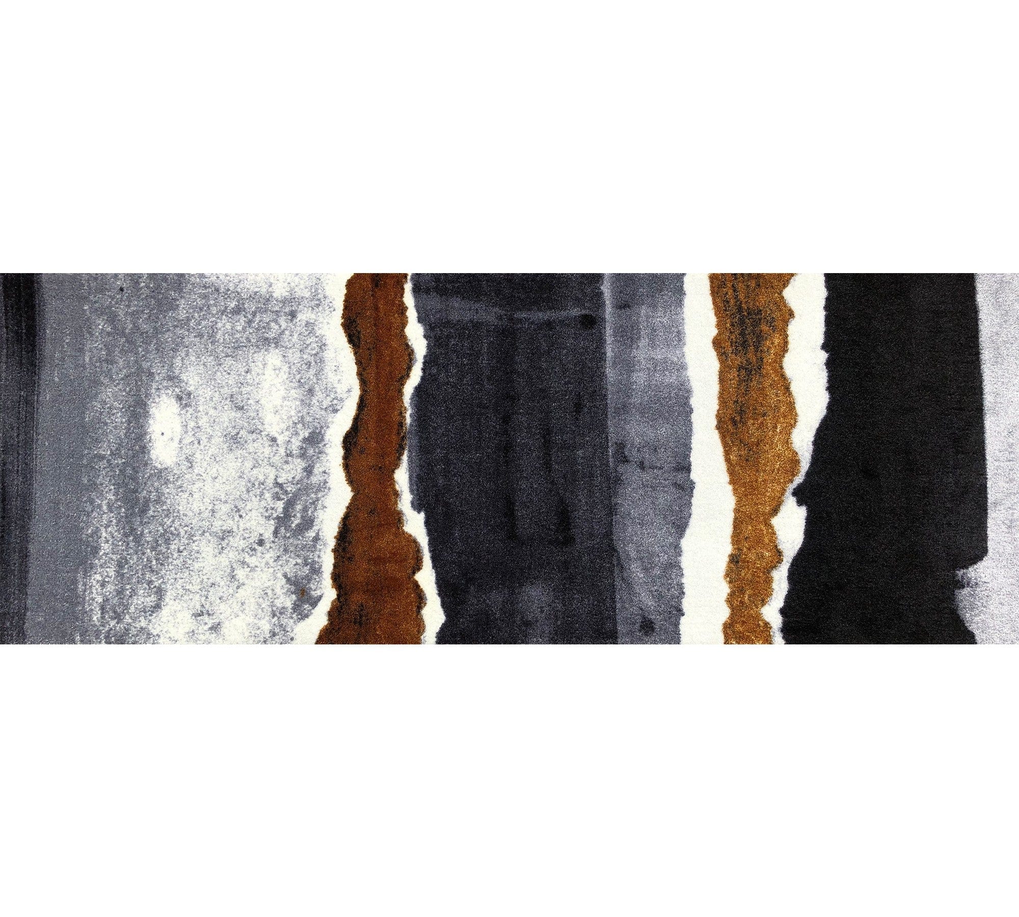 2' X 6' Gray and Brown Abstract Southwest Washable Runner Rug - Homeroots