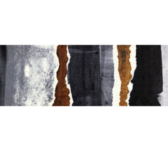 2' X 6' Gray and Brown Abstract Southwest Washable Runner Rug - Homeroots