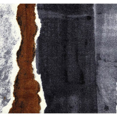 2' X 6' Gray and Brown Abstract Southwest Washable Runner Rug - Homeroots