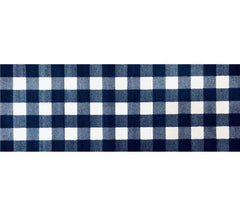 2' X 6' Navy and White Buffalo Plaid Washable Runner Rug - Homeroots