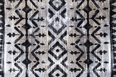 2' X 6' Black and Gray Aztec Washable Runner Rug - Homeroots