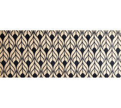 2' X 6' Graphite and Tan Abstract Leaves Washable Runner Rug - Homeroots